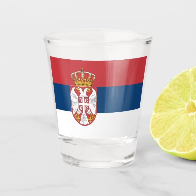 Verre A Shot Drapeau serbe (Devant)