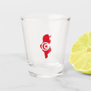 Verre A Shot Drapeau tunisien et carte