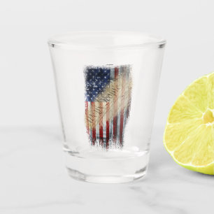 Verre A Shot Drapeau Vintage américain Patriotique