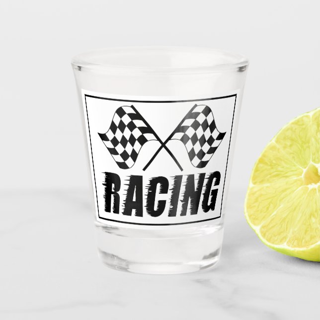 Verre A Shot Drapeaux de course (Devant)