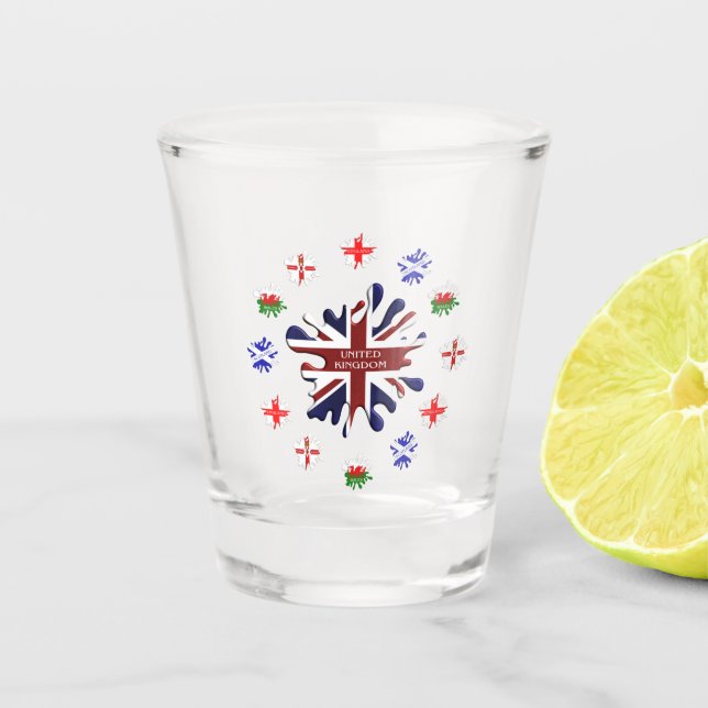 Verre A Shot Drapeaux du Royaume-Uni (Devant)