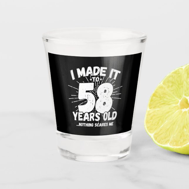 Verre A Shot Drôle 58ème anniversaire Citation Sarcastique 58 a (Devant)