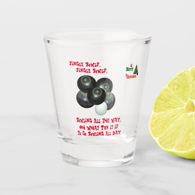 Verre A Shot Drôle Bowls de pelouse Jingle Bowls Noël, (Devant)