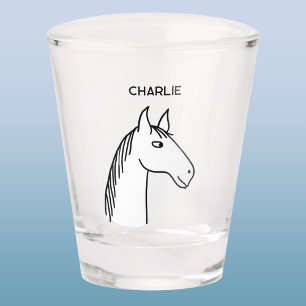 Verre A Shot Drôle Cheval Personnalisé