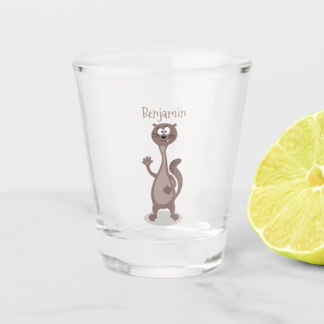 Verre A Shot Drôle dessin animé en toile (Devant)