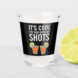 Verre A Shot drôle deux photos tequila mot art boire