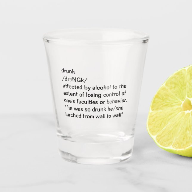 Verre A Shot Drôle Drunk Definition Party (Devant)