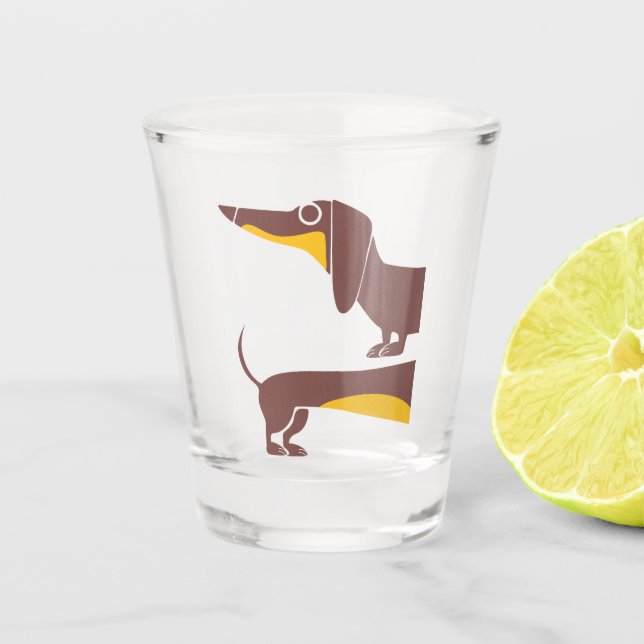 Verre A Shot Drôle mignon dachshund pour parent chien long (Devant)