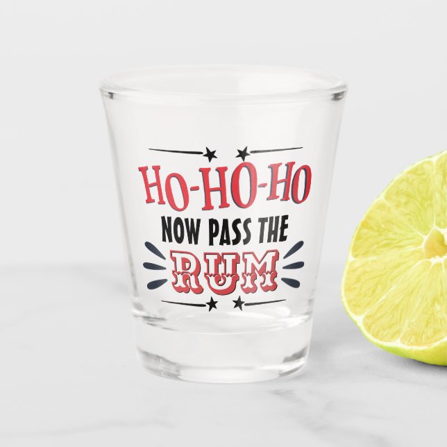 Verre A Shot Drôle Noël en buvant ceux qui passent le rhum (Devant)
