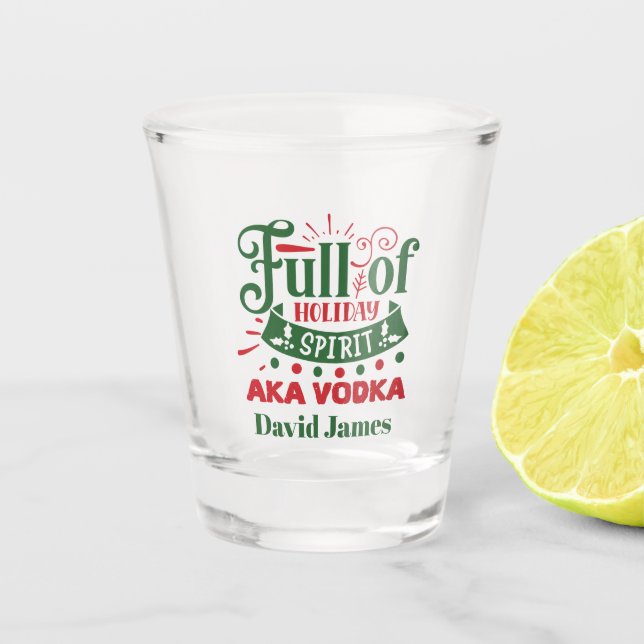 Verre A Shot drôle Noël esprit mot de Noël (Devant)