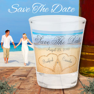 Verre A Shot Dusty Blue Coastal Beach Wedding Enregistrer La Da
