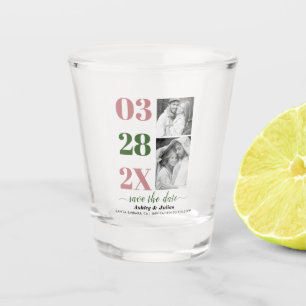 Verre A Shot Dusty rose et moss vert deux photo Enregistrer la 