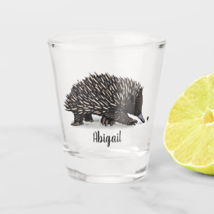 Verre A Shot Echidna mignonne avec dessin animé d'abeille