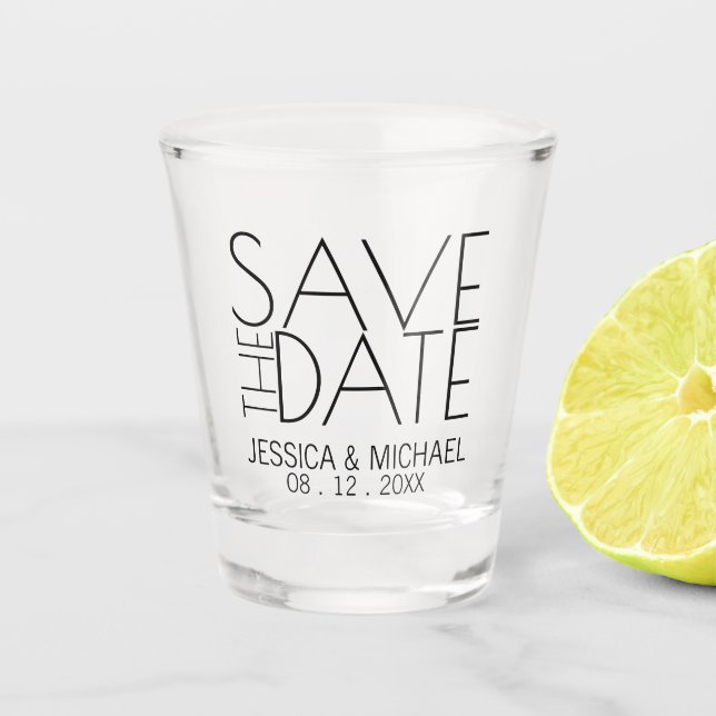 Verre A Shot Économies modernes de mariage la date (Devant)