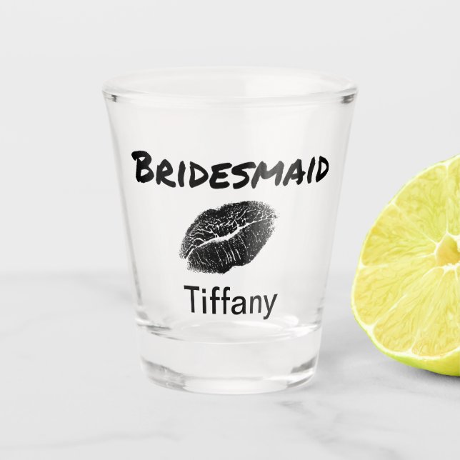 Verre A Shot Écran rouge à lèvres Chic Bridesmaid (Devant)