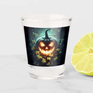 Verre A Shot Éffrayant nature brillant Halloween citrouille