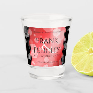 Verre A Shot Élégant 40ème 80ème anniversaire de Ruby Mariage