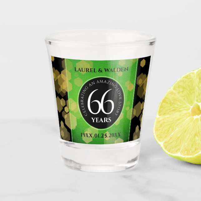 Verre A Shot Élégant 66ème anniversaire de Mariage Titanite (Devant)