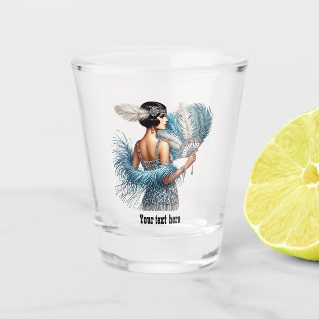 Verre A Shot Elegant Art Deco lady customizable (Devant)