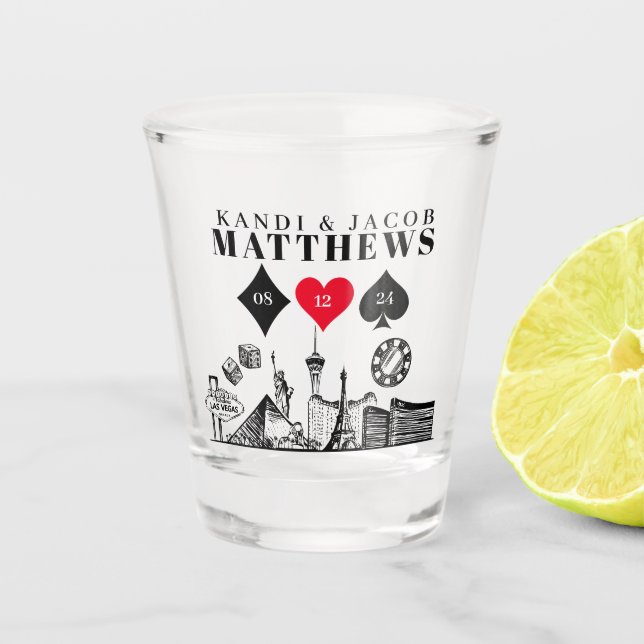Verre A Shot Élégant et amusant Las Vegas Mariage (Devant)