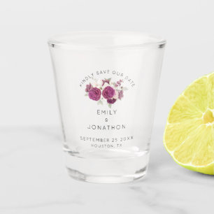 Verre A Shot Élégant Floral Bourgogne Garder Saké Enregistrer L