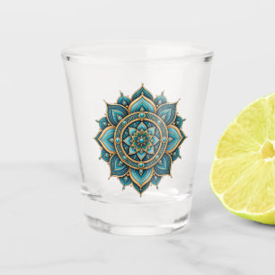 Verre A Shot Élégant Mandala Floral Géométrique Graphique Des