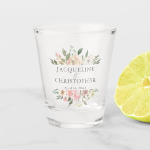 Verre A Shot Elégant mariage floral rose rose rose rose rose ro