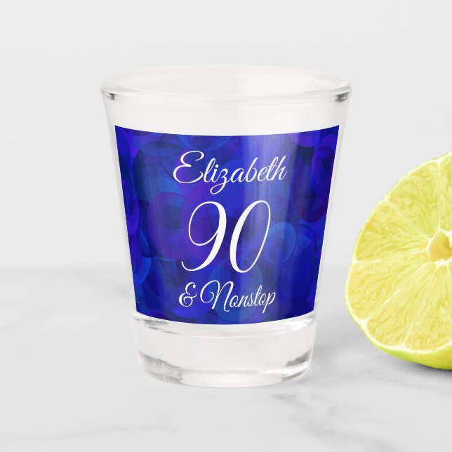 Verre A Shot Elégant Royal Blue 90 et fête d'anniversaire sans  (Devant)
