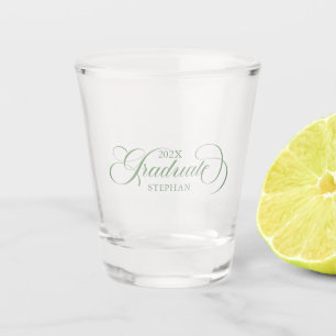 Verre A Shot Élégant Sage Vert Sage Gradué Typographie Script