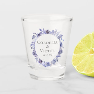 Verre A Shot Élégant Violet violet Rose Floral Mariage d'hiver