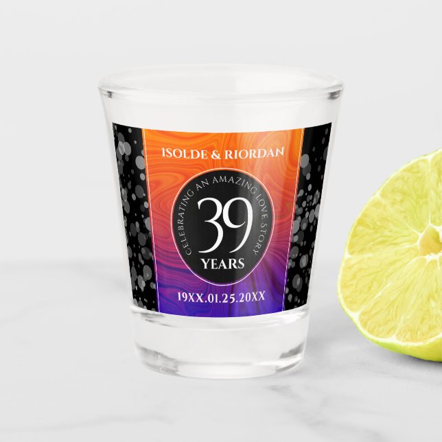 Verre A Shot Élégante célébration du 39e anniversaire du Mariag (Devant)