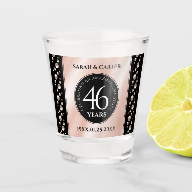 Verre A Shot Élégante célébration du 46e anniversaire du Mariag (Devant)