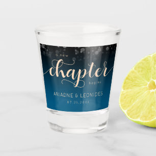 Verre A Shot Elégante Pêche Océanique Bleu Mariage Un Nouveau C