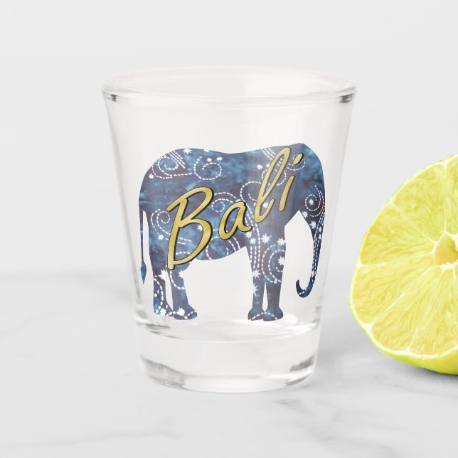Verre A Shot Éléphant de batik de nuits de Bali (Devant)