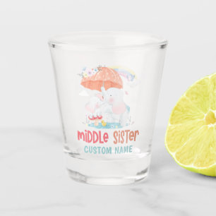 Verre A Shot Elephants Whimsical Middle Sister Nom personnalisé