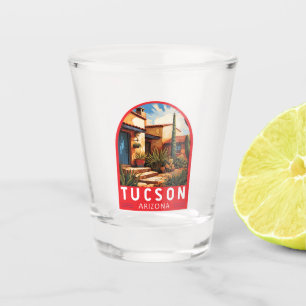 Verre A Shot Emblème artistique de voyage de Tucson Arizona