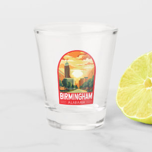 Verre A Shot Emblème d'art de voyage de Birmingham Alabama