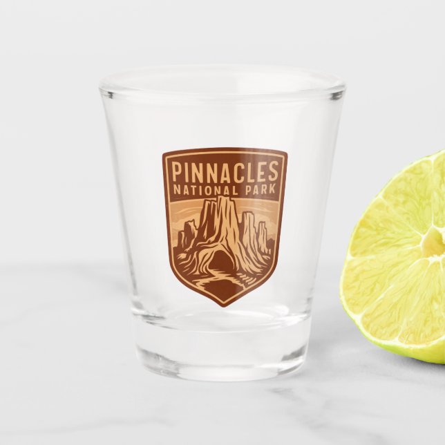 Verre A Shot Emblème de voyage du parc national Pinnacles (Devant)