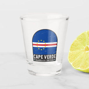 Verre A Shot Emblème du drapeau du Cap Vert Vintage