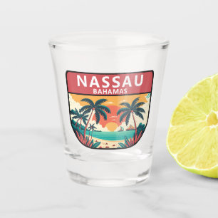 Verre A Shot Emblème rétro de Nassau Bahamas