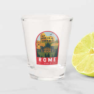 Verre A Shot Emblème Rome Italie Travel Retro