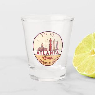 Verre A Shot Emblème Skyline Atlanta Georgia City
