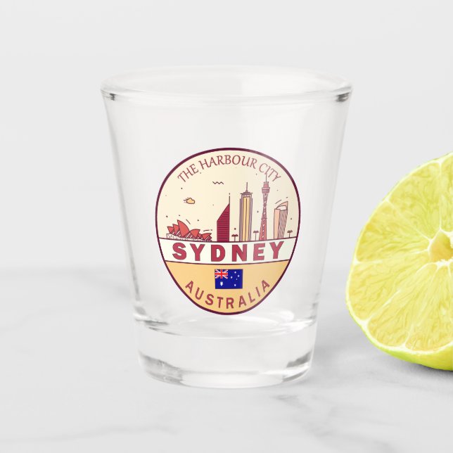 Verre A Shot Emblème Skyline de Sydney Australia City (Devant)