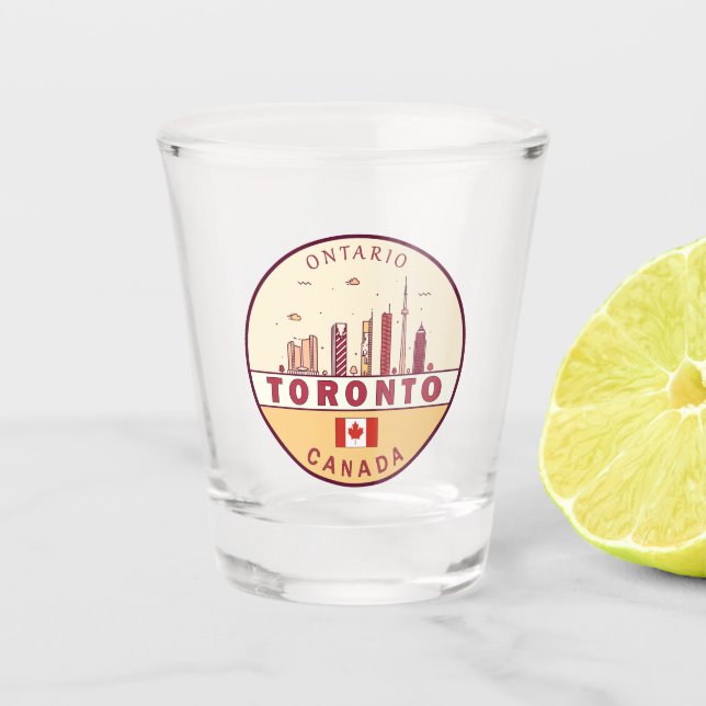 Verre A Shot Emblème Skyline de Toronto Canada (Devant)