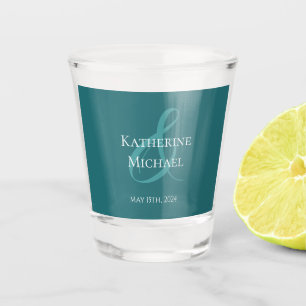 Verre A Shot Émeraude moderne et Mariage blanc-argent/balle Dan