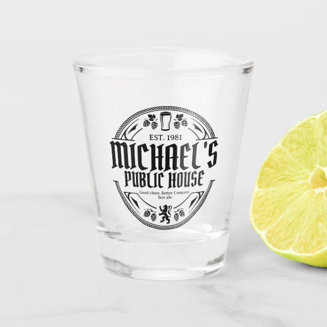 Verre A Shot Enseigne de pub vintage personnalisée pour bar cus (Devant)