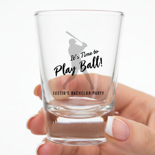 Verre A Shot Enterrement de vie de garçon Baseball Il est temps