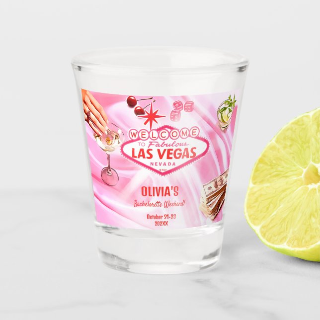 Verre A Shot Enterrement de vie de jeune fille à Las Vegas Poke (Devant)