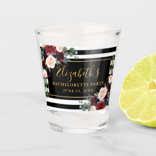 Verre A Shot Enterrement de Vie de Jeune Fille Burgundy Blue Fl