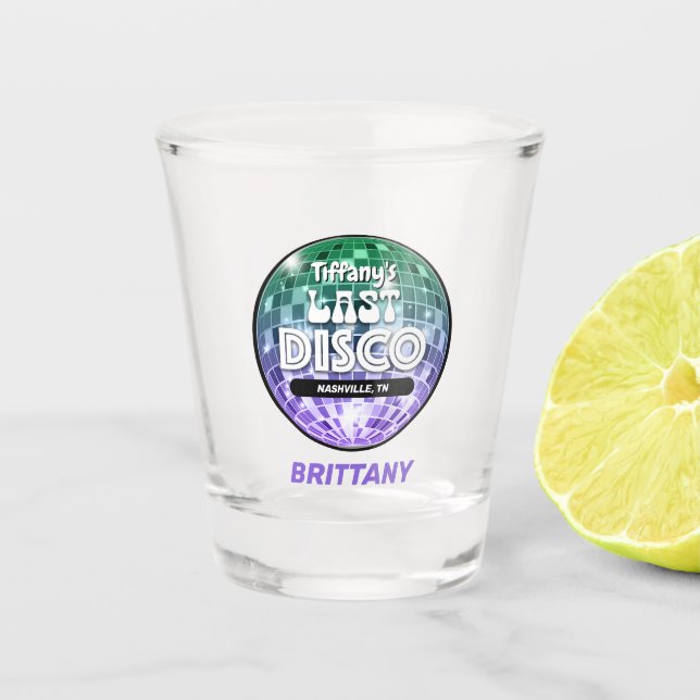 Verre A Shot Enterrement de vie de jeune fille disco personnali (Devant)